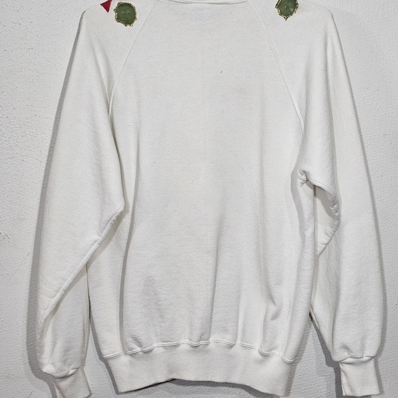Jerzees White Sweatshirt with Red and Blue Accents - Picture 7 of 14